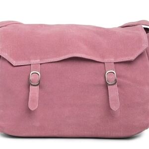 Pink Suede Messenger Shoulder Bag Free People